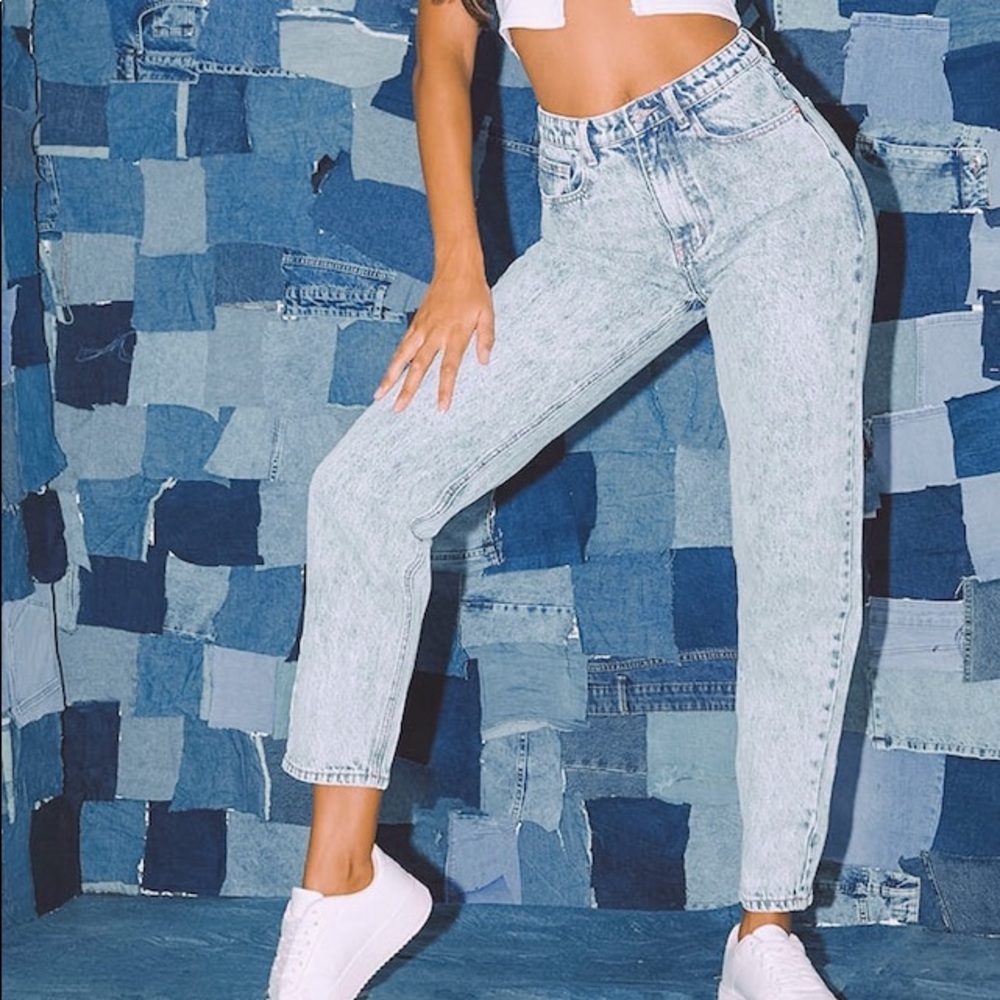 Pretty Little Thing Acid Wash Mom Jeans